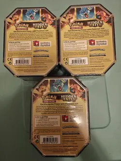 Pokemon Hidden Fates Tins (Set of 3 Tins) - Charizard, Raichu, Gyarados Art Set - Image 5