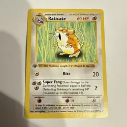 Pokemon TCG Raticate 040/102 Base Set (Shadowless) 1st Edition NM/LP+ - Image 1