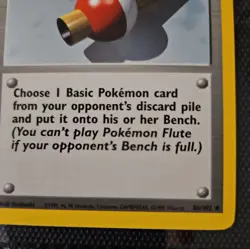 Pokemon TCG Pokemon Flute Base Set 86/102 Rare Never Played Near Mint - Image 4