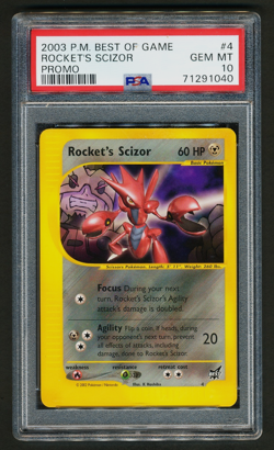 Rocket's Scizor 4 Best of Game Promo 2003 Pokemon PSA 10 GEM MINT - Image 1
