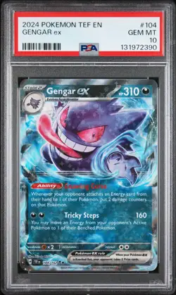 2024 POKEMON TEF EN-TEMPORAL FORCES #104 GENGAR EX PSA 10 - Image 1