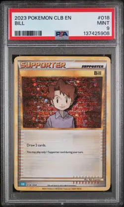 2023 POKEMON BLASTOISE & SUICUNE EX DECK #018 BILL PSA 9 - Image 1