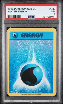 2023 POKEMON BLASTOISE & SUICUNE EX DECK #033 WATER ENERGY PSA 7 - Image 1
