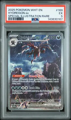 2025 POKEMON WHT EN-WHITE FLARE SPECIAL ILLUSTRATION RARE HYDREIGON EX PSA 5 - Image 1