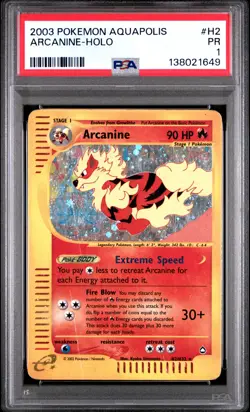 2003 POKEMON AQUAPOLIS #H2 ARCANINE-HOLO PSA 1 - Image 1
