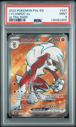 2023 POKEMON PAL EN-PALDEA EVOLVED ULTRA RARE #241 LYCANROC EX PSA 9 - Image 1