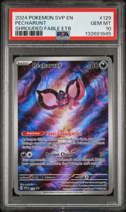 2024 POKEMON SVP EN-SV BLACK STAR PROMO #129 PECHARUNT PSA 10 - Image 1
