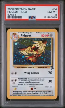 2000 POKEMON BASE SET 2 #14 PIDGEOT-HOLO PSA 8 - Image 1