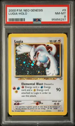 Grade 8 PSA Holo Lugia Pokemon Neo Genesis #9 - Image 1