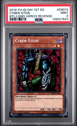 2019 YU-GI-OH! BATTLES OF LEGEND: HERO'S REVENGE 1ST EDITION CYBER-STEIN PSA 9 - Image 1