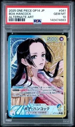 2025 ONE PIECE JPN OP14-THE AZURE SEA'S SEVEN ALTERNATE ART BOA HANCOCK PSA 10 - Image 1