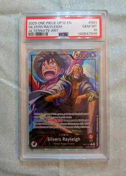 ONE PIECE OP12-LEGACY OF THE MASTER 001 SILVERS RAYLEIGH ALTERNATE ART - PSA 10 - Image 1