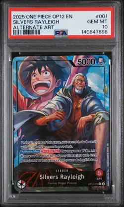 ONE PIECE OP12-LEGACY OF THE MASTER 001 SILVERS RAYLEIGH ALTERNATE ART - PSA 10 - Image 2