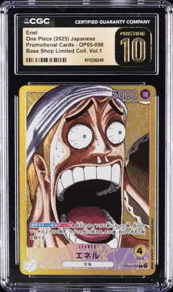 2025 ONE PIECE JPN PROMO BASE SHOP LTD COLLECTION VOL. 1 ENEL CGC 10 PRISTINE - Image 1