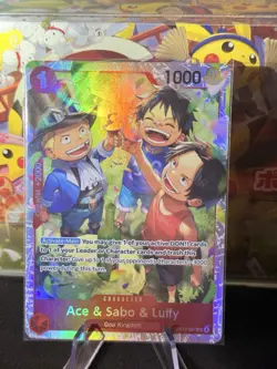 One Piece OP13-007 Ace & Sabo & Luffy SR OP13 Carrying On His Will Eng NM #1 - Image 1