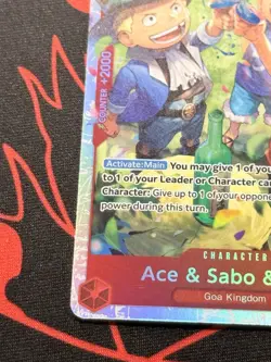 One Piece OP13-007 Ace & Sabo & Luffy SR OP13 Carrying On His Will Eng NM #1 - Image 5