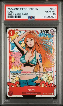 2024 ONE PIECE OP06-WINGS OF THE CAPTAIN TREASURE RARE #007 NAMI PSA 10 - Image 1