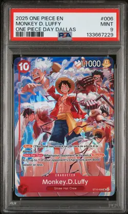2025 ONE PIECE PROMOS ONE PIECE DAY DALLAS #006 MONKEY D. LUFFY PSA 9 - Image 1