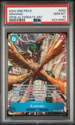 📈2024 One Piece (OP06) Wings of the Captain - Aramaki (Alt Art) #043 -SR PSA 10 - Image 1