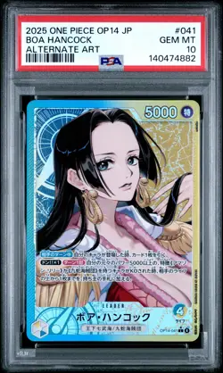 2025 ONE PIECE JPN OP14-THE AZURE SEA'S SEVEN ALTERNATE ART BOA HANCOCK PSA 10 - Image 1