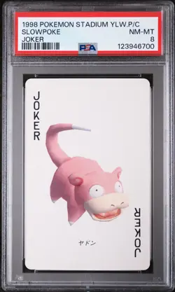 1998 POKEMON STADIUM YELLOW VERSION PLAYING CARDS JOKER SLOWPOKE PSA 8 - Image 1