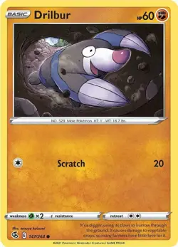Drilbur Common SWSH08: Fusion Strike 147/264 NM English Pokemon Card - Image 1