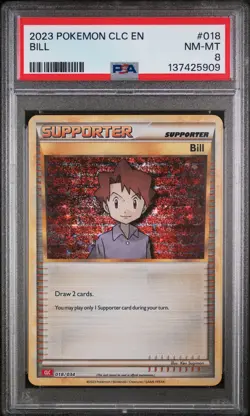 2023 POKEMON CLC-TRADING CARD GAME CLASSIC CHARIZARD & HO-OH EX DECK BILL PSA 8 - Image 1