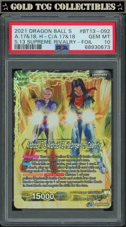 PSA 10 ⭐ Android 17 18 Leader Foil Supreme Rivalry Super Card DBS DBZ Z Heroes - Image 1