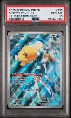 2025 POKEMON DRI EN-DESTINED RIVALS ILLUSTRATION RARE MISTY'S PSYDUCK PSA 10 - Image 1