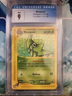 CGC 9 MINT Metapod 87/165 Pokemon 2002 Expedition Base Set - Image 1