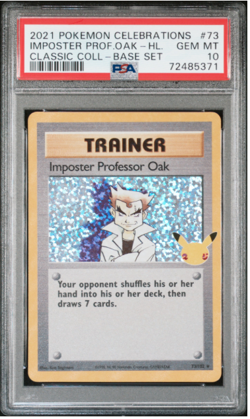 2021 POKEMON CELEBRATIONS CLASSIC COLLECTION IMPOSTER PROFESSOR OAK-HOLO PSA 10 - Image 1