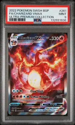 2022 POKEMON SWSH BLACK STAR PROMO #261 FULL ART/CHARIZARD VMAX PSA 9 - Image 1