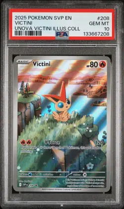 2025 POKEMON SVP EN-SV BLACK STAR PROMO #208 VICTINI PSA 10 - Image 1