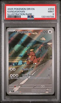 2025 POKEMON DRI EN-DESTINED RIVALS ILLUSTRATION RARE #204 KANGASKHAN PSA 9 - Image 1