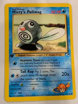 Misty's Poliwag 87/132 Gym Heroes 1st Edition - Pokemon Card - Image 1