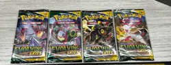 Pokemon SWSH: Evolving Skies Booster Pack Lot of 4 (all 4 covers) Factory Sealed - Image 1