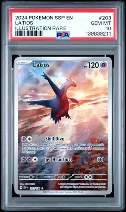 2024 POKEMON SSP EN-SURGING SPARKS ILLUSTRATION RARE #203 LATIOS PSA 10 - Image 1