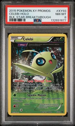 2015 POKEMON XY BLACK STAR PROMOS BREAKTHROUGH #XY93 CELEBI-HOLO PSA 8 - Image 1