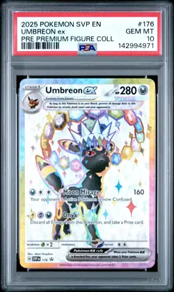 2025 POKEMON PRISMATIC EVOLUTIONS PREMIUM FIGURE COLLECTION UMBREON EX PSA 10 - Image 1