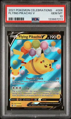 2021 POKEMON CELEBRATIONS #006 FLYING PIKACHU V PSA 10 - Image 1