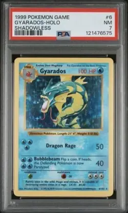 GYARADOS HOLO #6 PSA 7 • 1999 POKEMON GAME BASE SET SHADOWLESS - Image 3