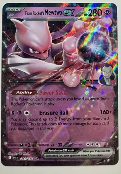 Pokemon TCG: Destined Rivals: 81/182 Team Rocket's Mewtwo EX Double Rare (NM) - Image 1