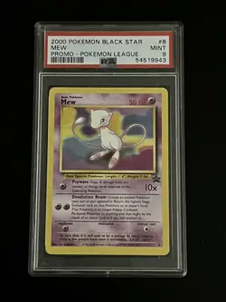 2000 Pokemon League Black Star Promo Mew #8 PSA 9 Mint - Image 1