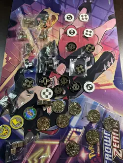 Pokemon Large Lot Of Metal Dice, Coins And Damage Counters - Image 1