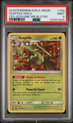2018 POKEMON SUN & MOON CELESTIAL STORM #10A SCEPTILE-HOLO PSA 9 - Image 1