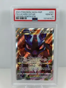 PSA 10 Gem Mint - Lucario Vstar Crown Zenith ETB 291 Pokemon Black Star Promo - Image 1
