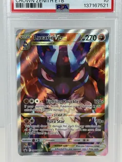 PSA 10 Gem Mint - Lucario Vstar Crown Zenith ETB 291 Pokemon Black Star Promo - Image 2