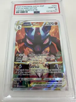 PSA 10 Gem Mint - Lucario Vstar Crown Zenith ETB 291 Pokemon Black Star Promo - Image 4