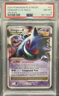 2009 POKEMON PLATINUM GENGAR LV.X-HOLO ARCEUS #97 PSA 8 - Image 1