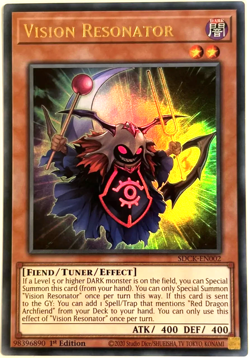 Vision Resonator - SDCK-EN002 Ultra Rare 1st Edition Yugioh TCG Card - Image 1